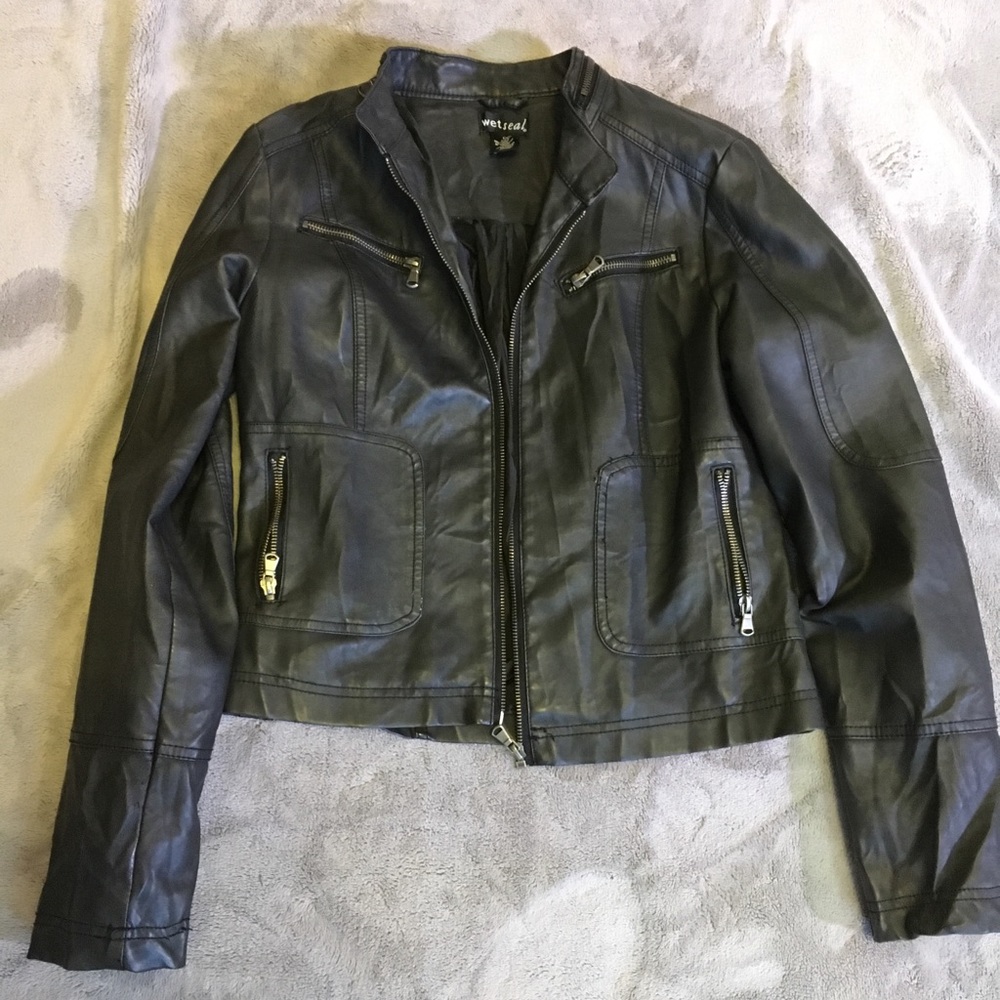 Black wet seal jacket
